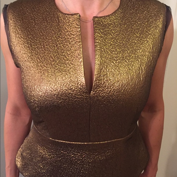 DIANE von FURSTENBERG Delani gold sz 10 NEW dress - Picture 6 of 8